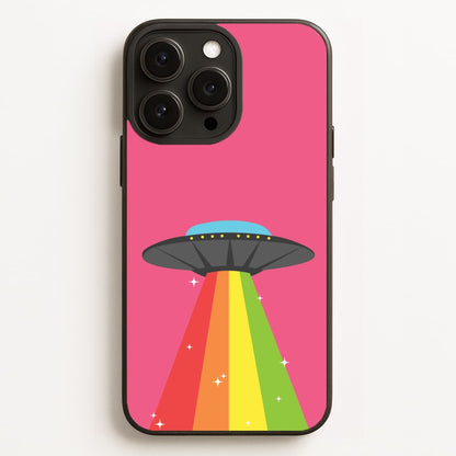 Rainbow Alien Spaceship Phone Case for iPhone, Samsung Galaxy and Google Pixel