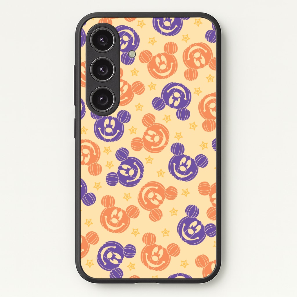 Pumkin Mouse And Stars Pattern Galaxy S25 Plus Case