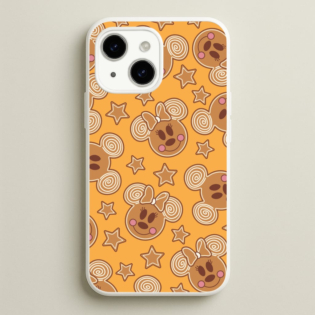Cartoon Mouse Gingerbread Pattern iPhone 15 Plus Case