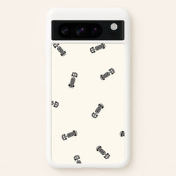Race Cars Pattern Off White Google Pixel 8 Pro Case