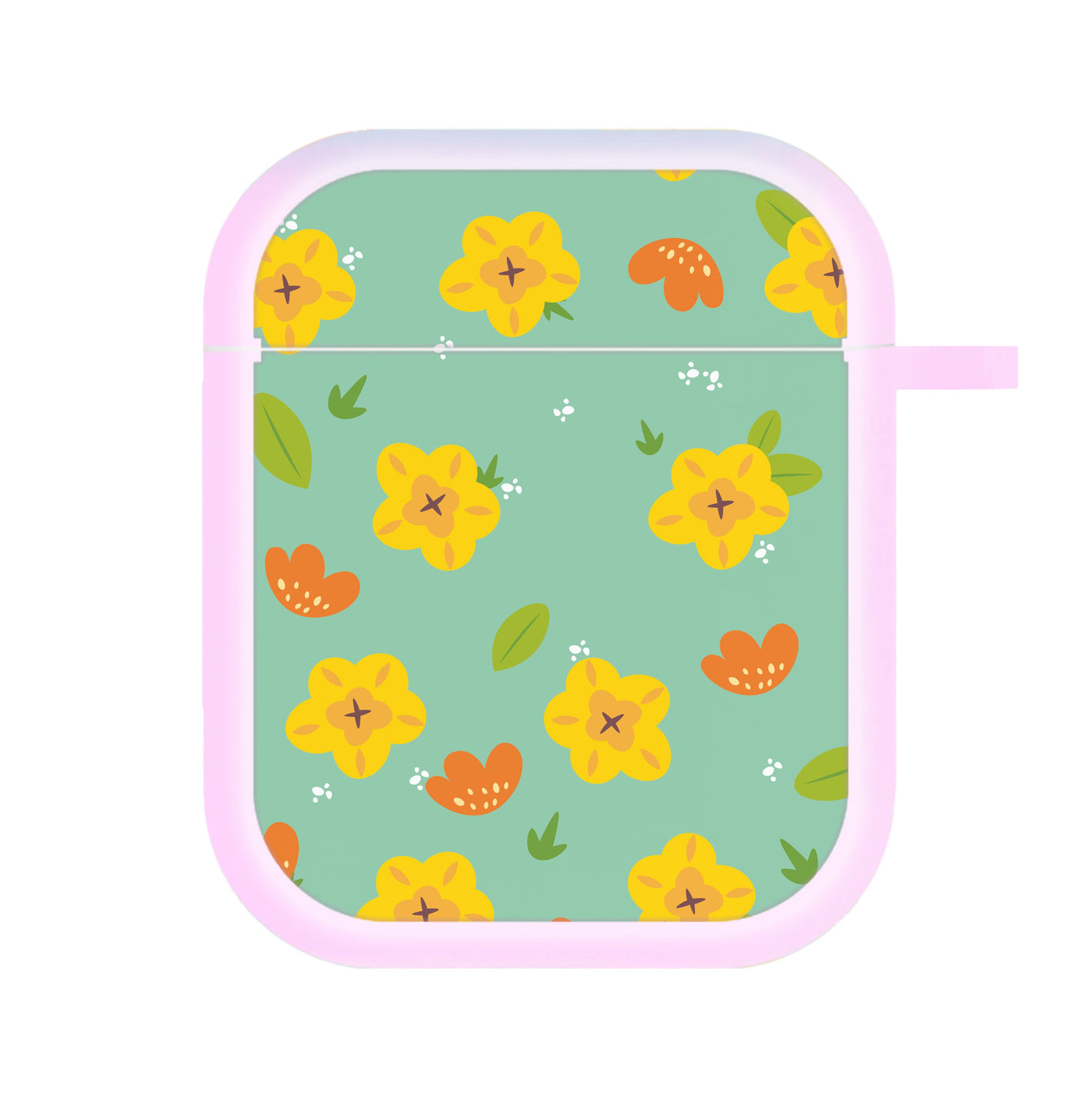 Yellow And Orange Pattern - Floral AirPods Case