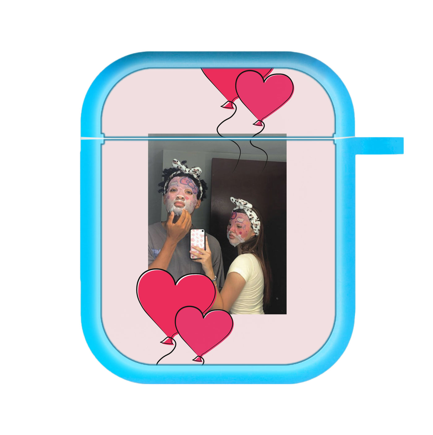 Heart Balloons - Personalised Couples AirPods Case