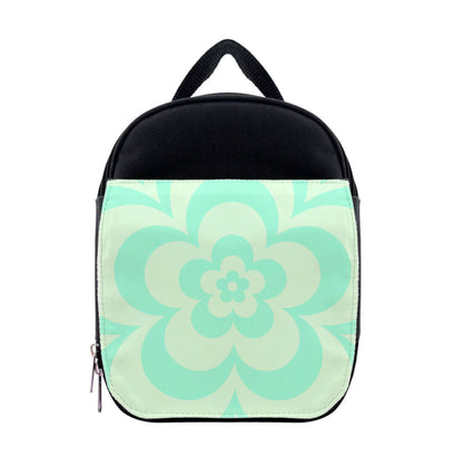 Teal Abstract Flower Pattern  Lunchbox
