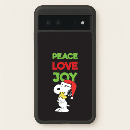 Peace, Love, Joy Christmas Cartoon Beagle Google Pixel 6 Case