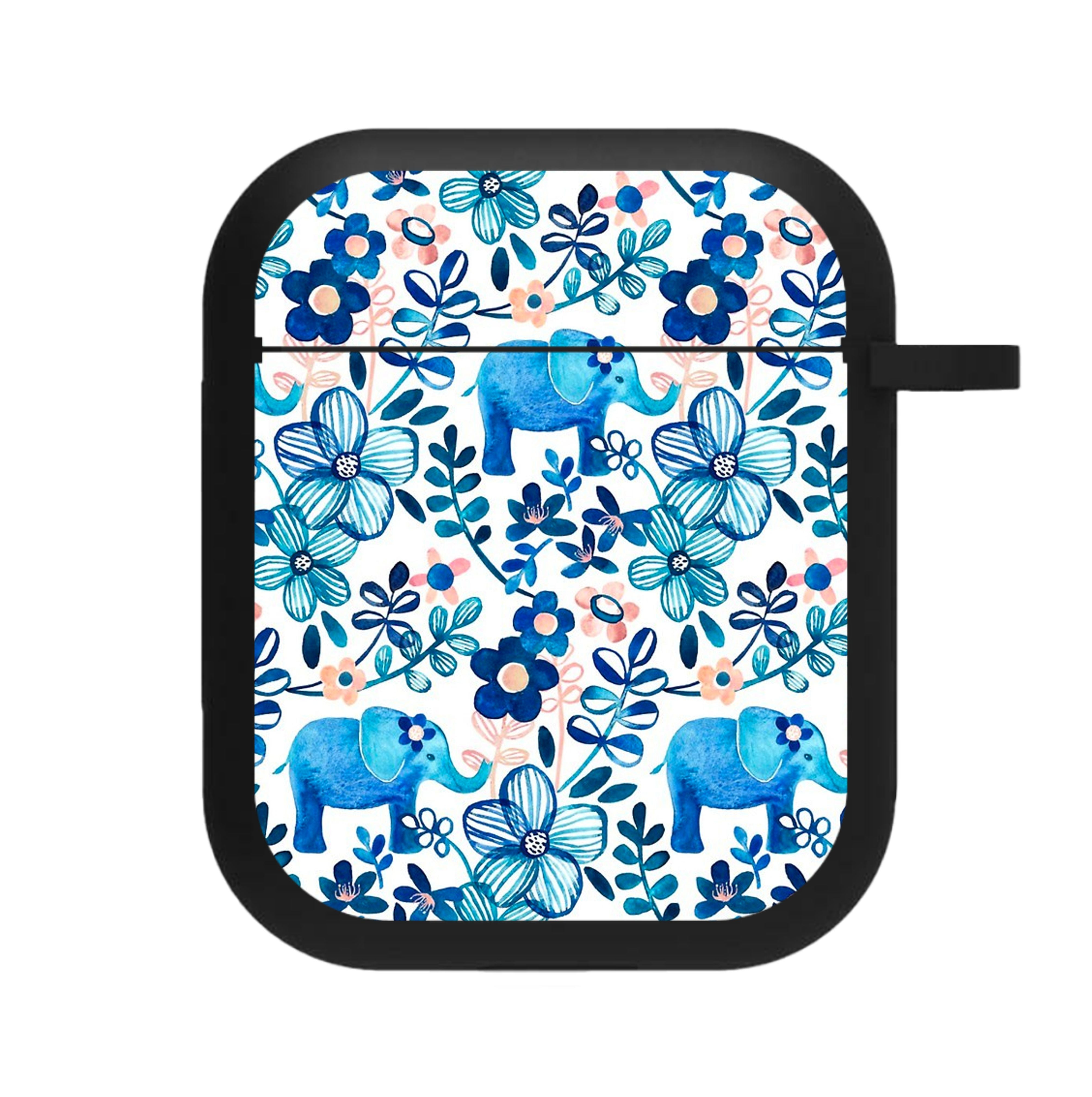 Elephant and Floral Pattern AirPods Case