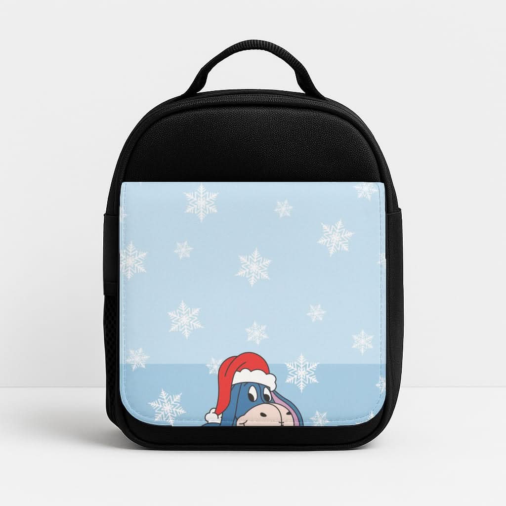 Cartoon Donkey Snowflakes Insulated Lunch Bag