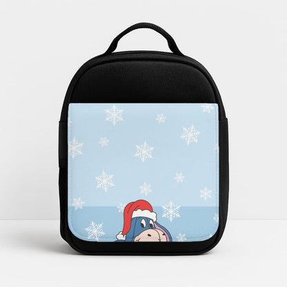 Cartoon Donkey Snowflakes Insulated Lunch Bag