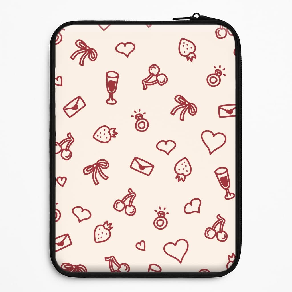 Valentines Doodles Laptop Sleeve