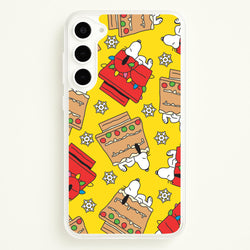 Cartoon Beagle Fairylights And Gingerbead Pattern Galaxy S23 Case