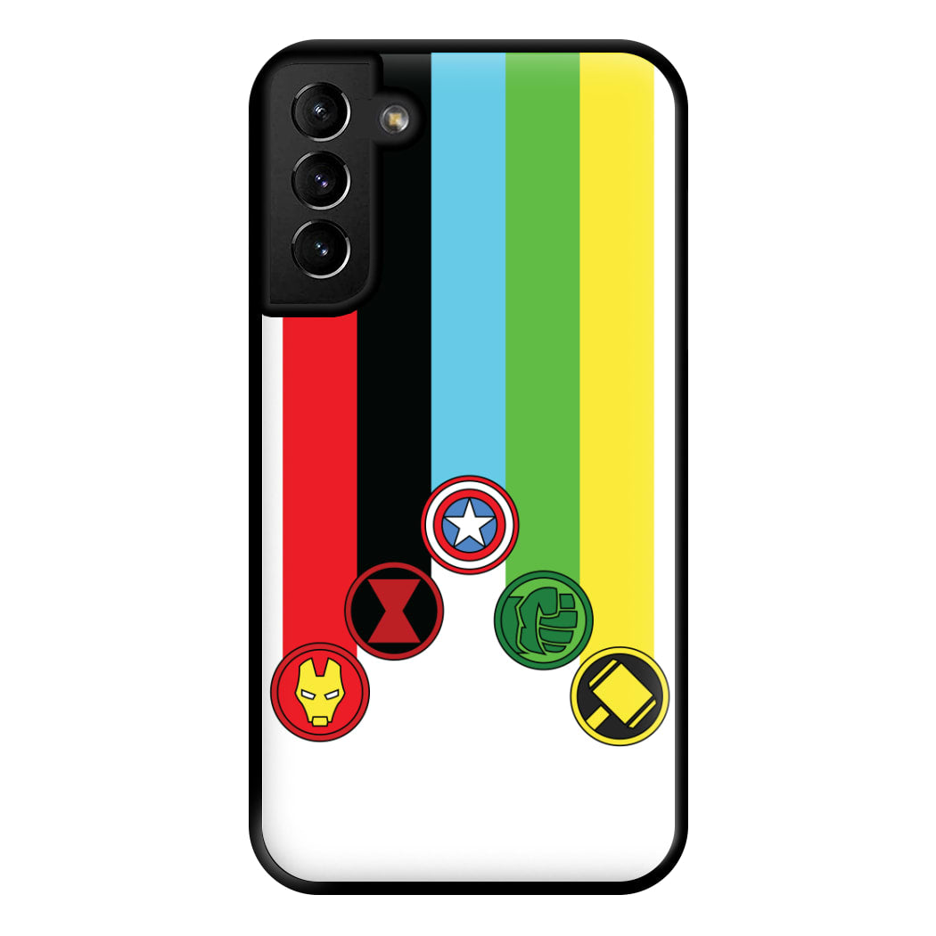 Superhero Team Colourful Symbols  Galaxy S21 Case