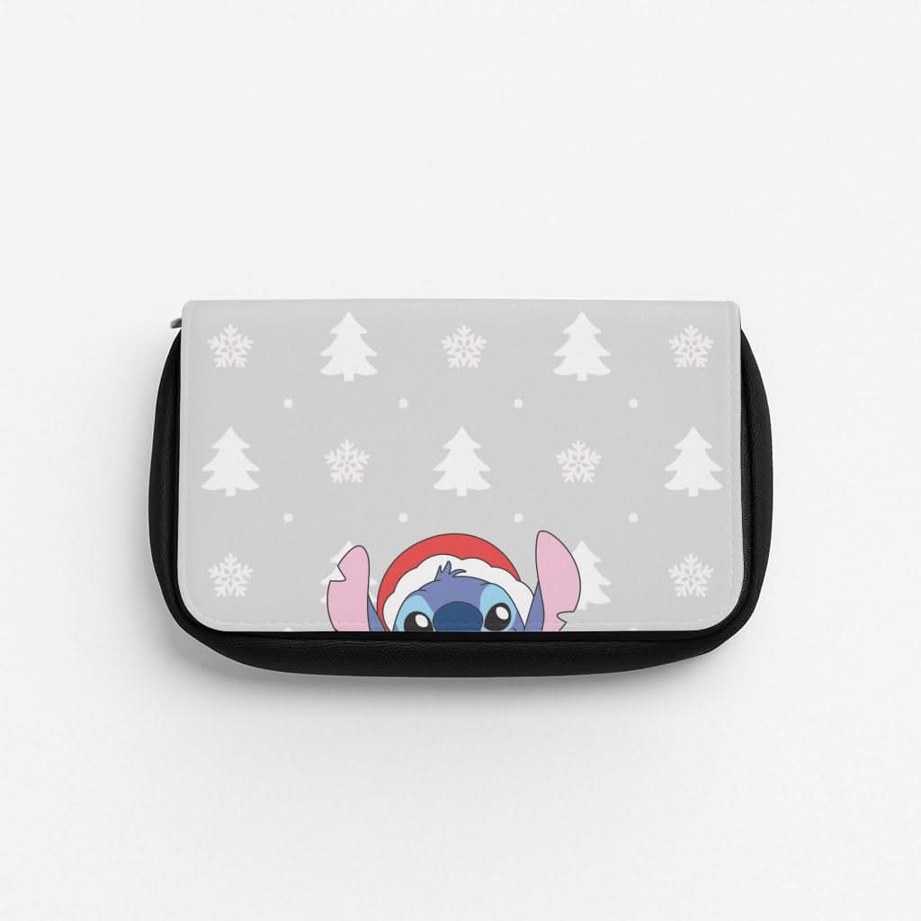 Cute Blue Alien Candycane Pencil Case