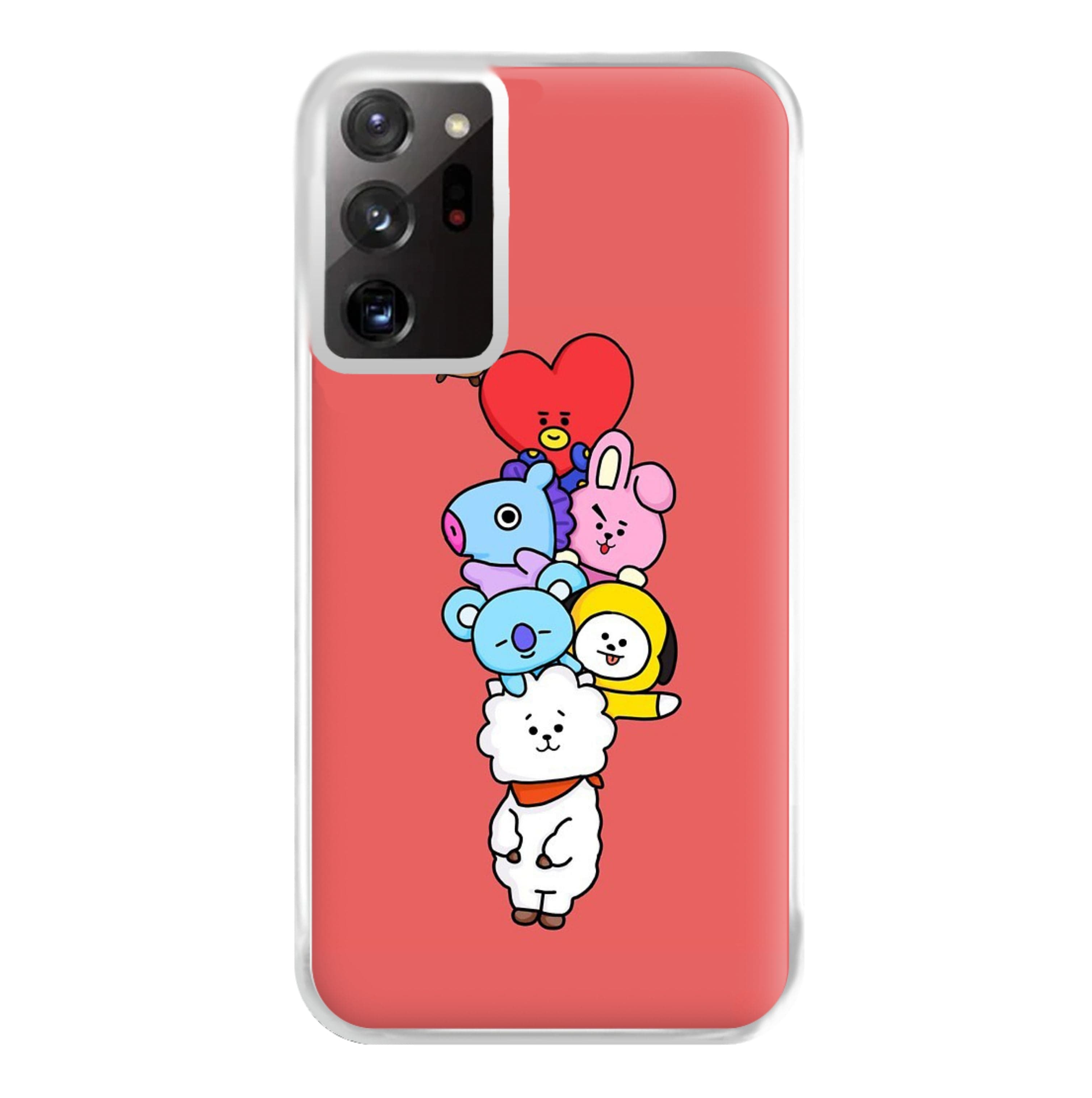 Red BT21 - RJ, Mang, Koya, Chimmy, Cooky, Shooky, Tata - K Pop Phone Case