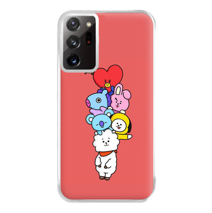 Red BT21 - RJ, Mang, Koya, Chimmy, Cooky, Shooky, Tata - K Pop Phone Case