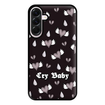 Cry Baby Monochrome Hearts Pattern Galaxy A36 Case