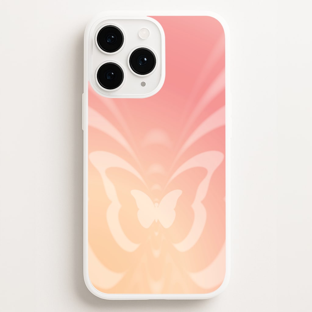 Butterfly Gradient Pink Phone Case for iPhone, Samsung Galaxy and Google Pixel