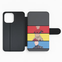 Superhero Team Red, Yellow And Blue Flip Phone Case