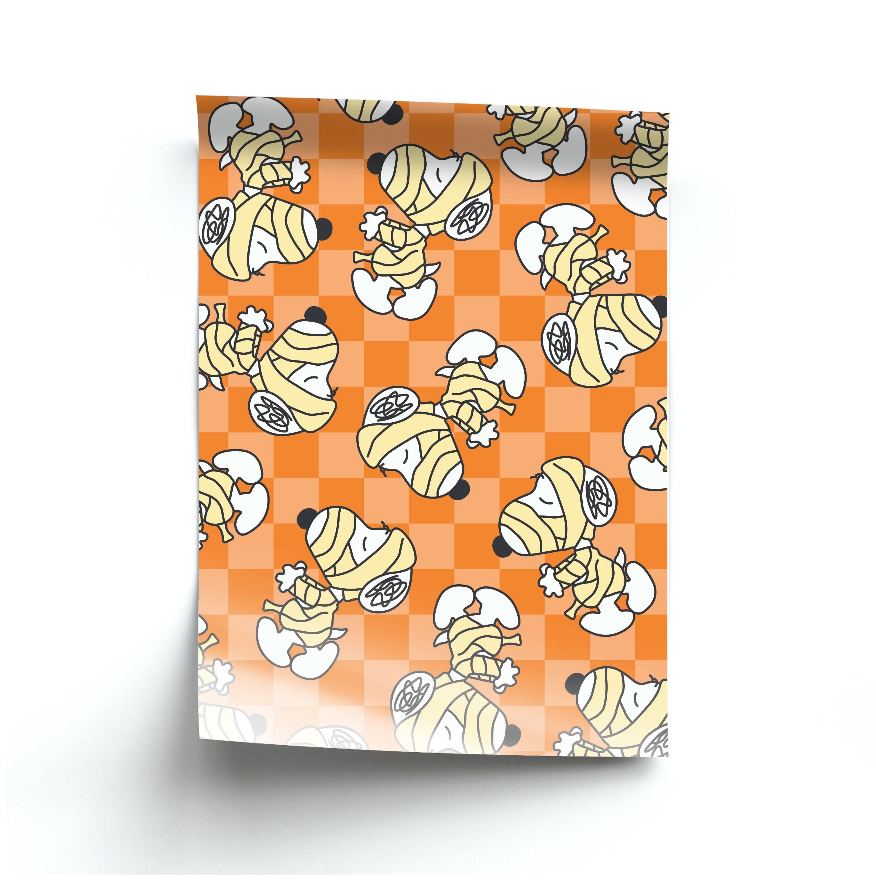 Mummy Cartoon Beagle Pattern Poster