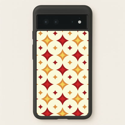 Geometric Christmas Stars Pattern Google Pixel 6 Case