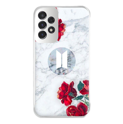 K-Pop Band Logo Marble Roses Phone Case