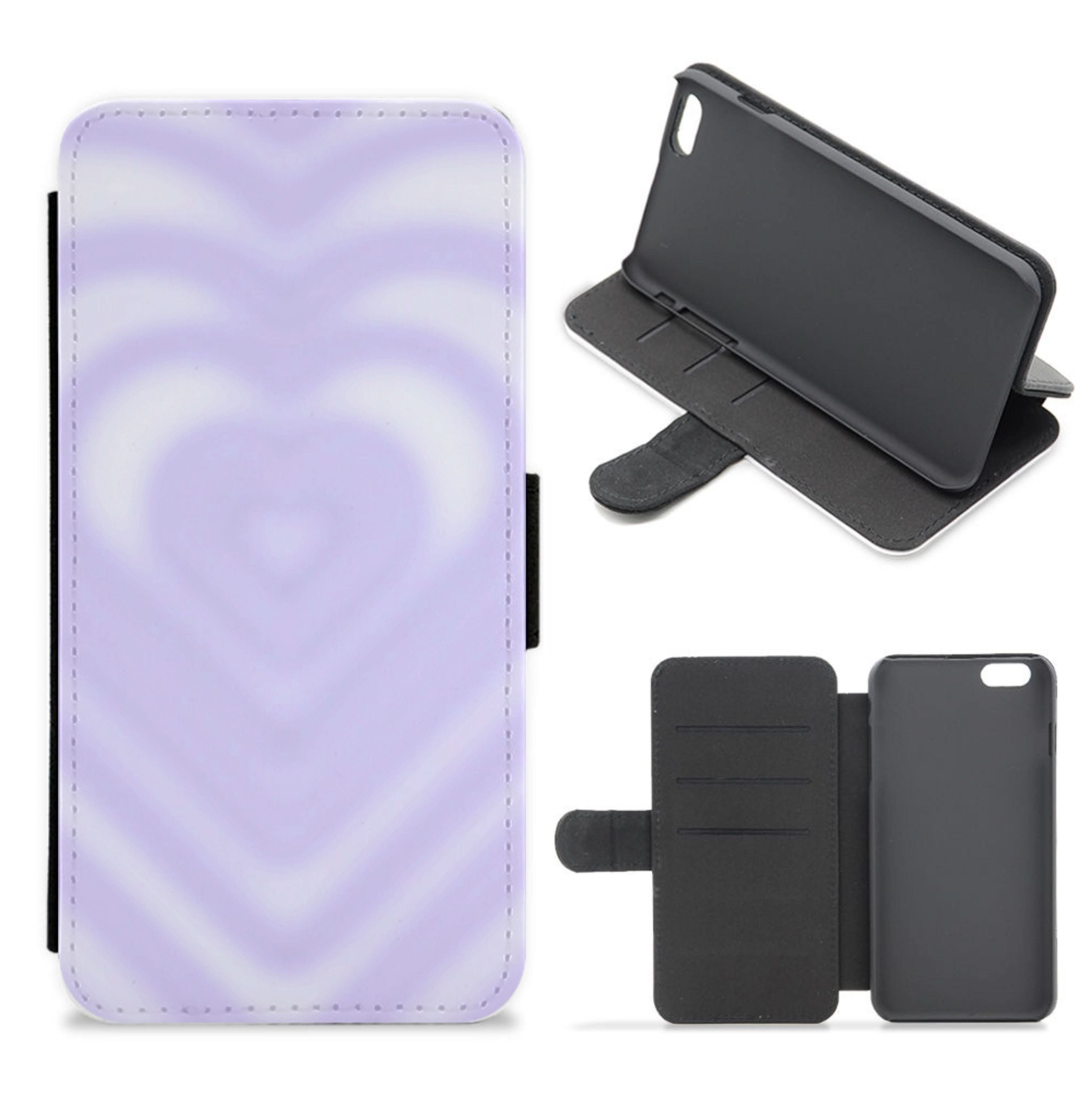 Drippy Love Heart Purple Flip / Wallet Phone Case