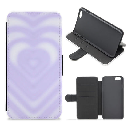 Drippy Love Heart Purple Flip / Wallet Phone Case