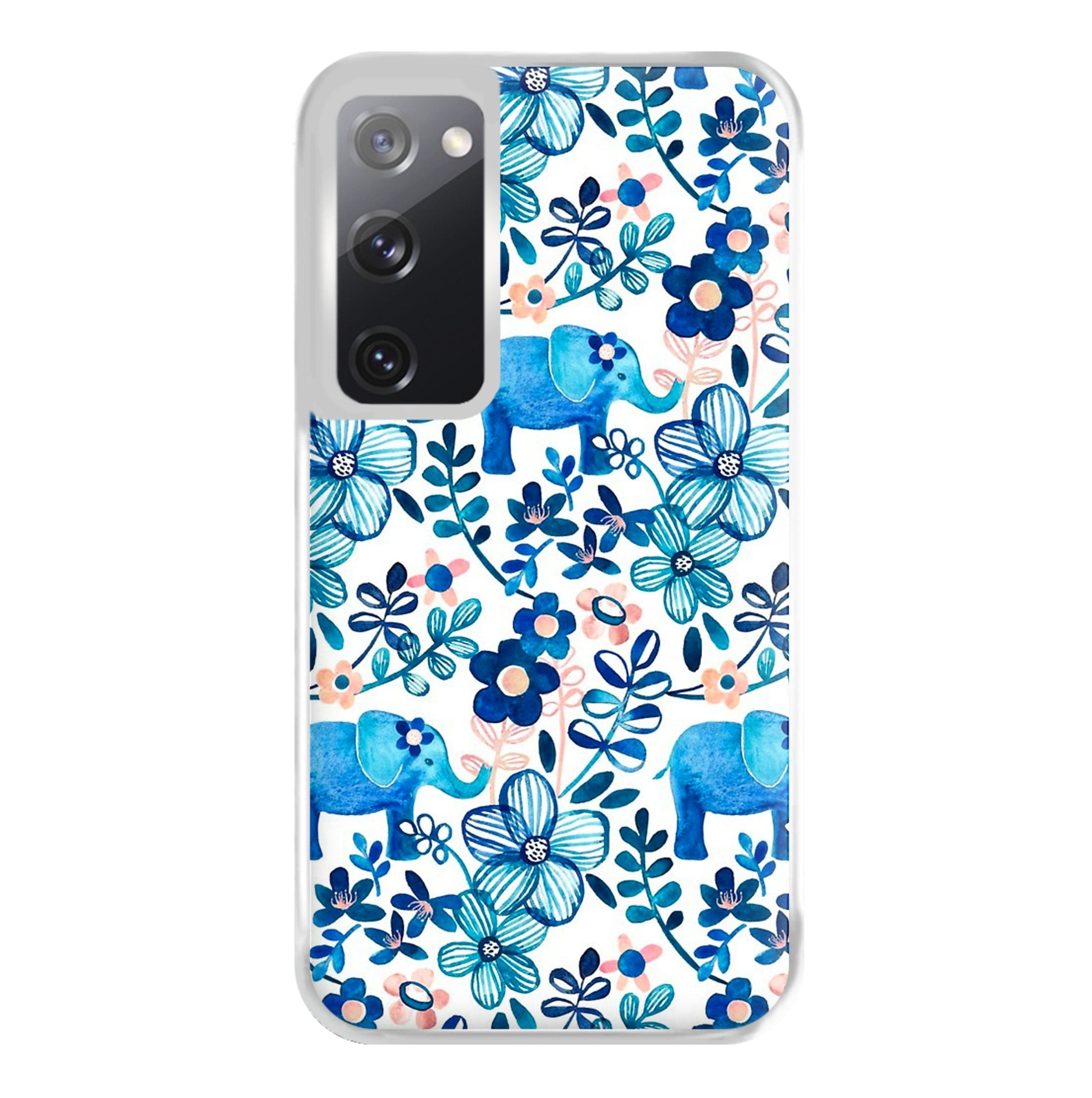 Elephant and Floral Pattern Phone Case