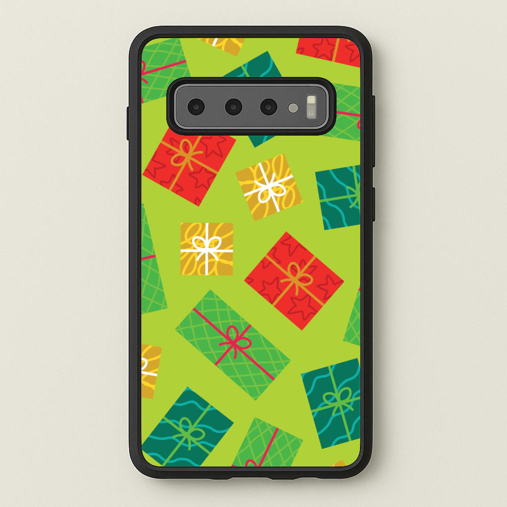 Colourful Abstract Christmas Presents Pattern Galaxy S10 Plus Case
