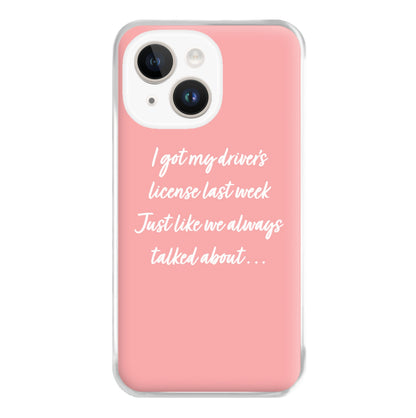 Drivers License Lyrics - Olivia TikTok Phone Case