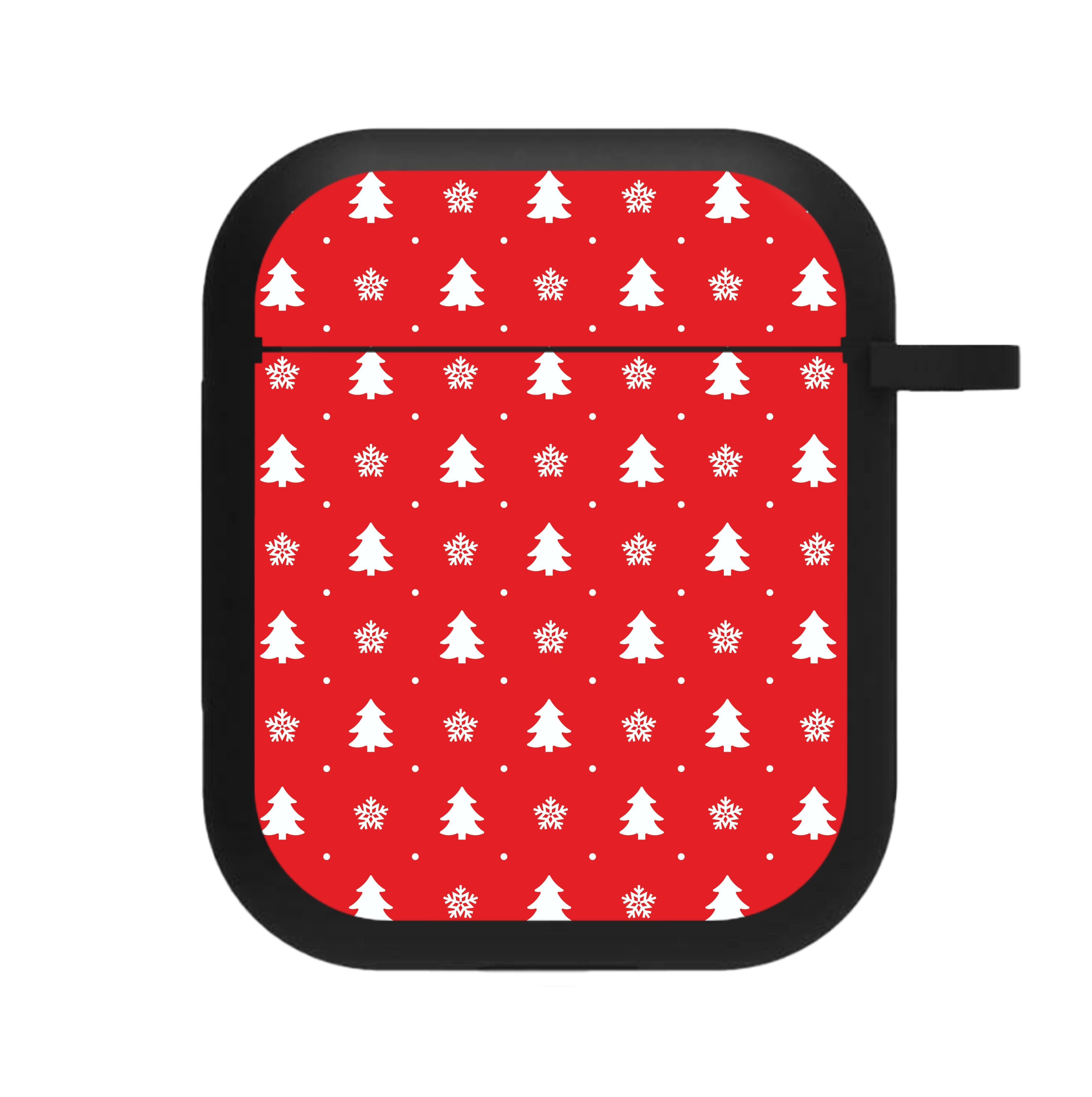 Red Tree Pattern AirPods Case