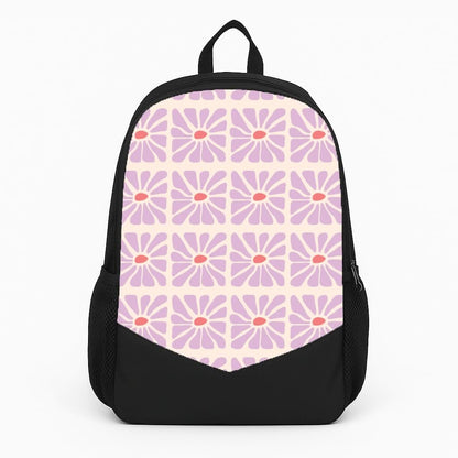 Square Abstract Flowers Mauve Backpack