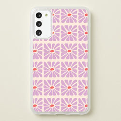 Square Abstract Flowers Mauve Galaxy S20 Case