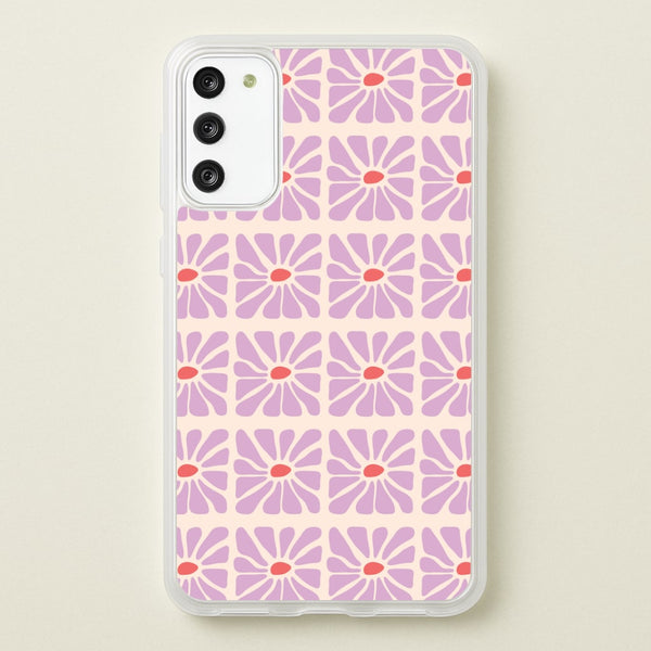 Square Abstract Flowers Mauve Galaxy S20FE Case