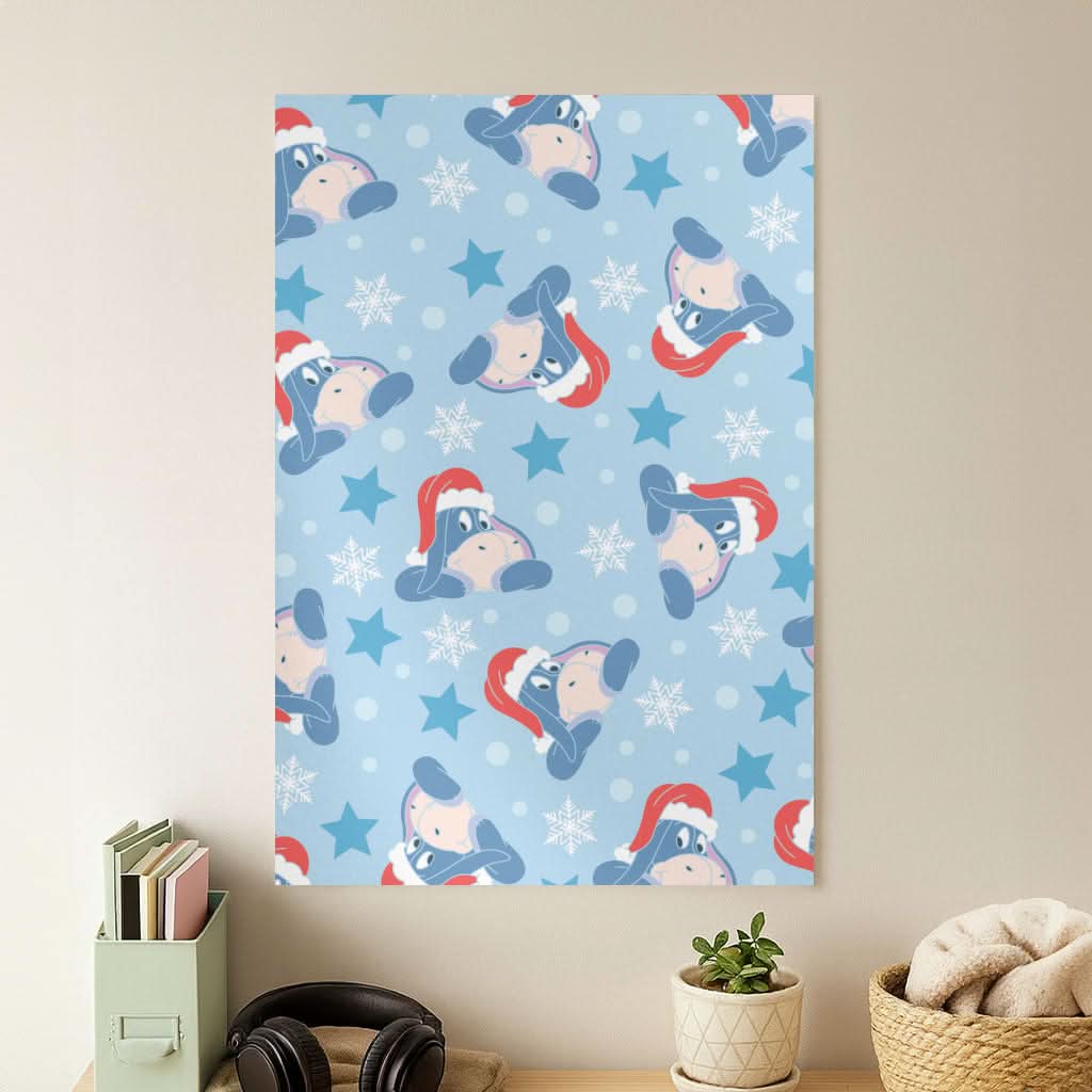 Cartoon Donkey Stars Pattern Poster