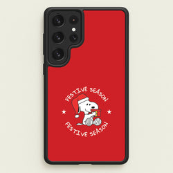 Cartoon Beagle Festive Season Galaxy S22 Ultra Case