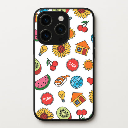 Harry Stickers Pattern iPhone 14 Pro Max Case