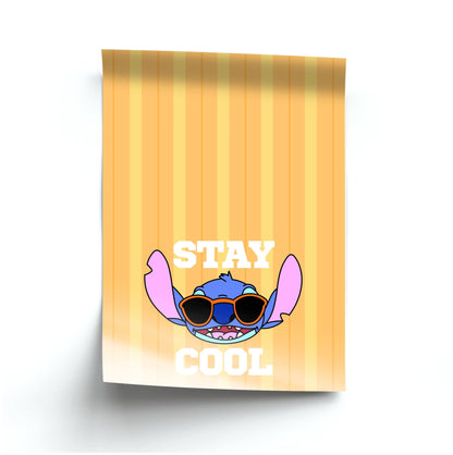 Stay Cool Blue Alien Poster