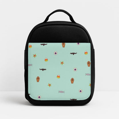 Minature Halloween Cartoons Pattern Insulated Lunch Bag