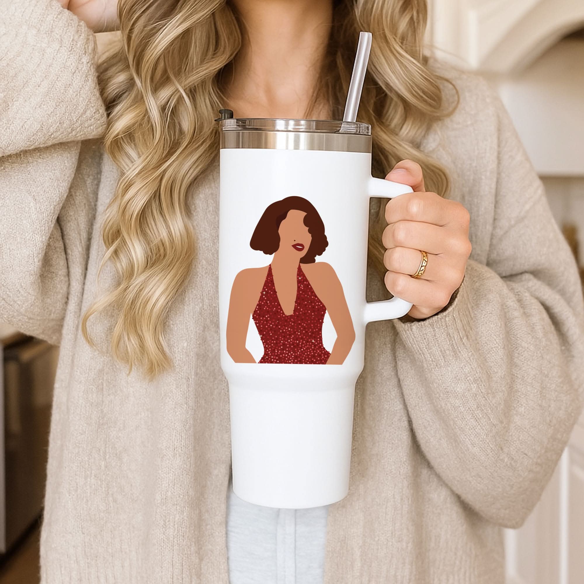 Red Sparkly Dress Tumbler