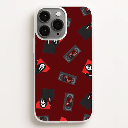 VHS & Ghostface Pattern Phone Case for Apple iPhone, Samsung Galaxy, Huawei and Google Pixel