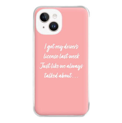 Drivers License Lyrics - Olivia TikTok Phone Case