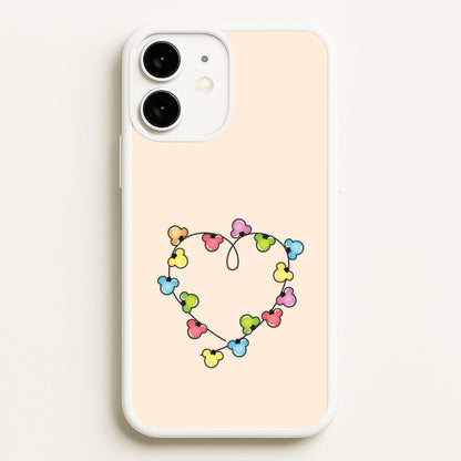 Cartoon Mouse Christmas Fairylights Heart iPhone 11 Case