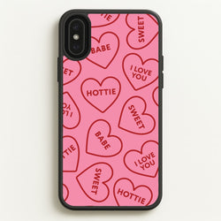 Quote Love Hearts Pattern iPhone XS Max Case