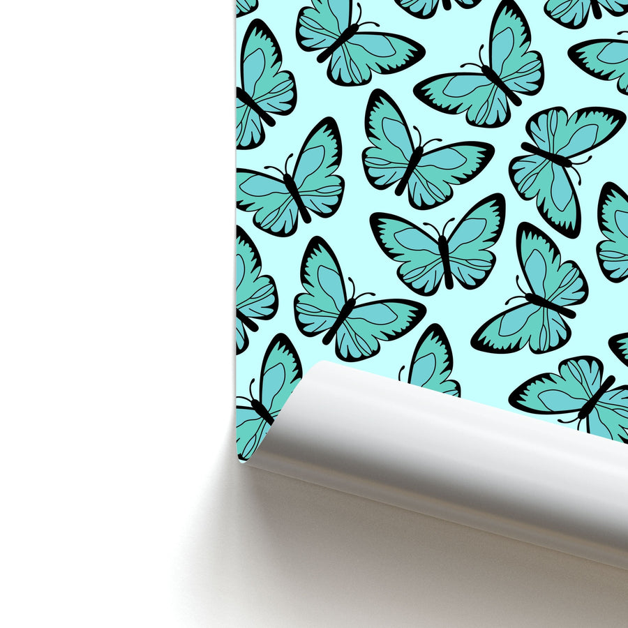 Blue Butterfly - Butterfly Patterns Poster