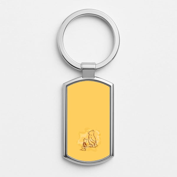 Winnie & Pig Silver Metal Keyring
