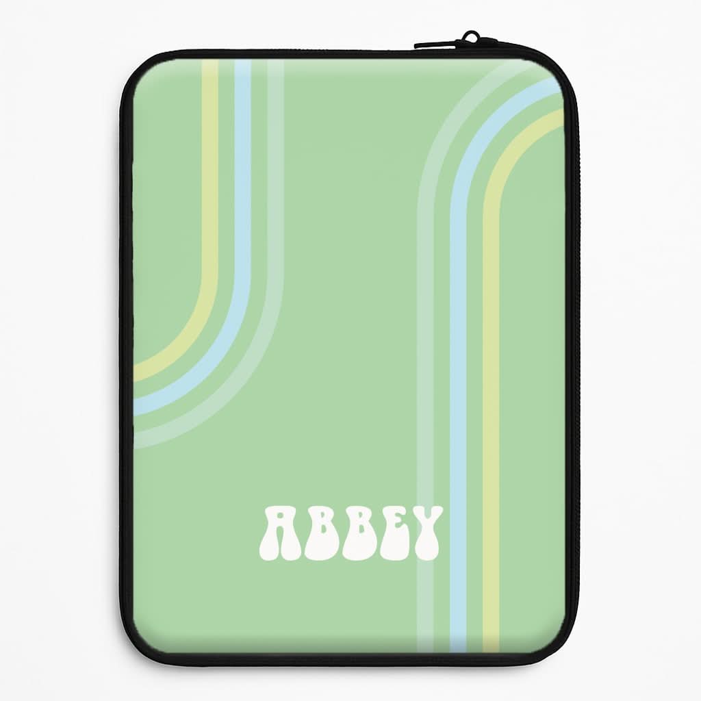 Retro Green Personalised Name Universal Laptop Sleeve