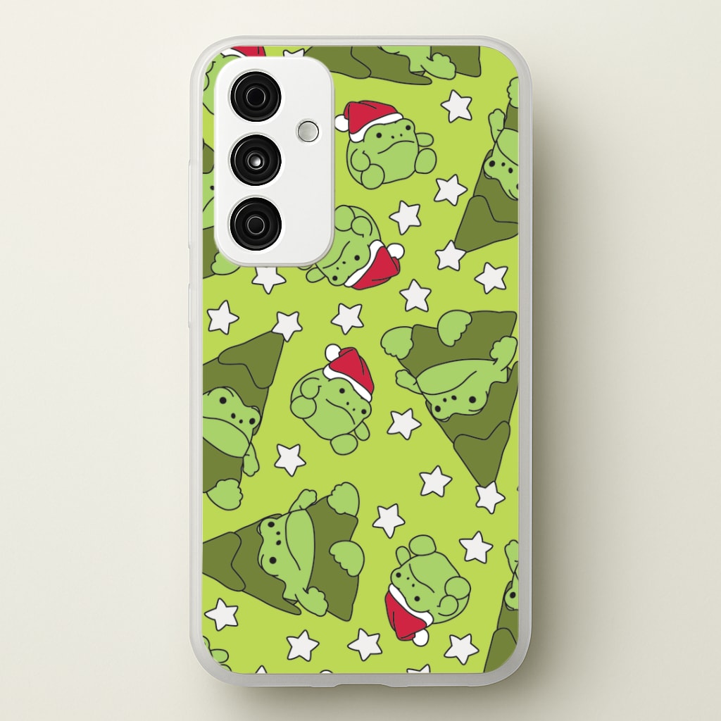 Christmas Frogs And Stars Plush Pattern Galaxy A55 Case