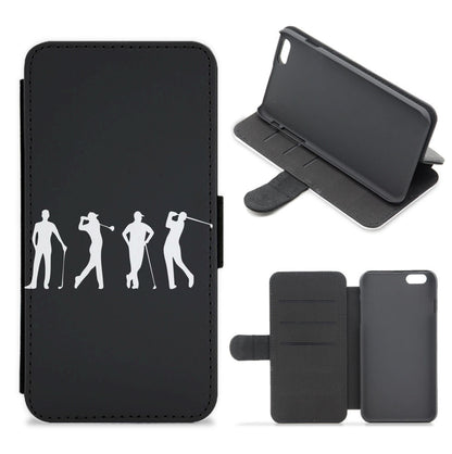 Golf Silhouettes Flip / Wallet Phone Case