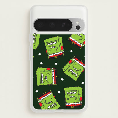 Grumpy Christmas Cartoon Sponge Pattern Google Pixel 9 Pro XL Case