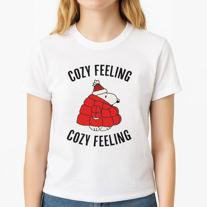 Cozy Feeling Cartoon Beagle Puffer Jacket Womens T-Shirt