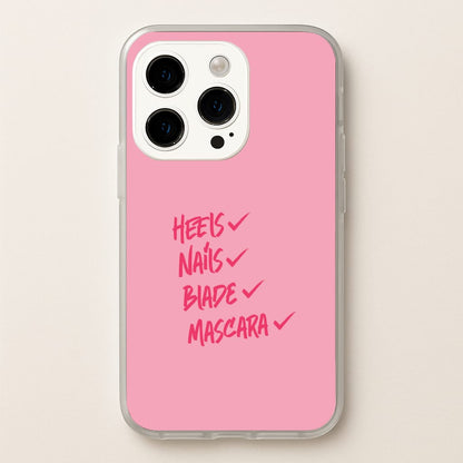 Heels, Nails, Blade, Mascara iPhone 14 Pro Max Case